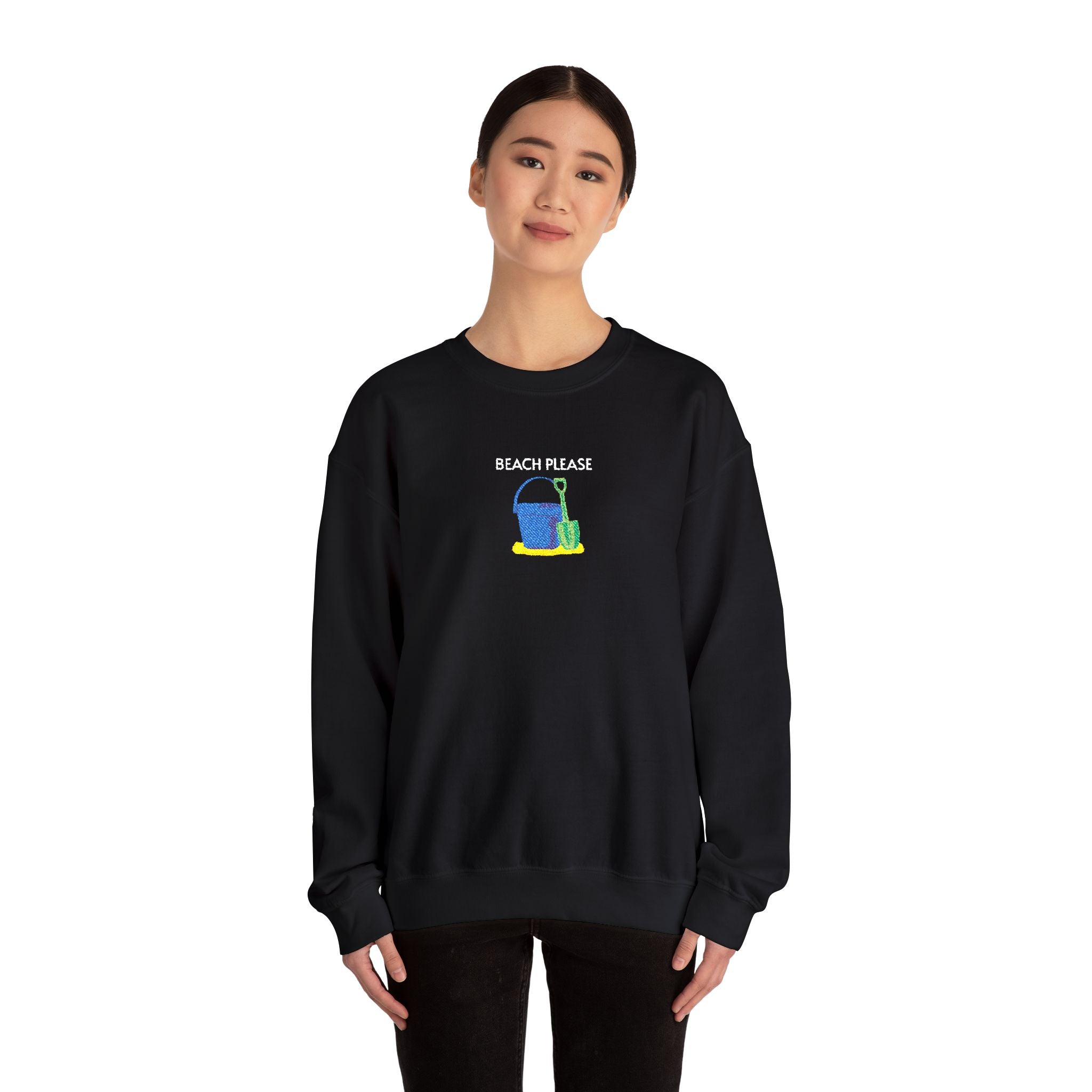 Beach Please Crewneck Sweatshirt- Unisex