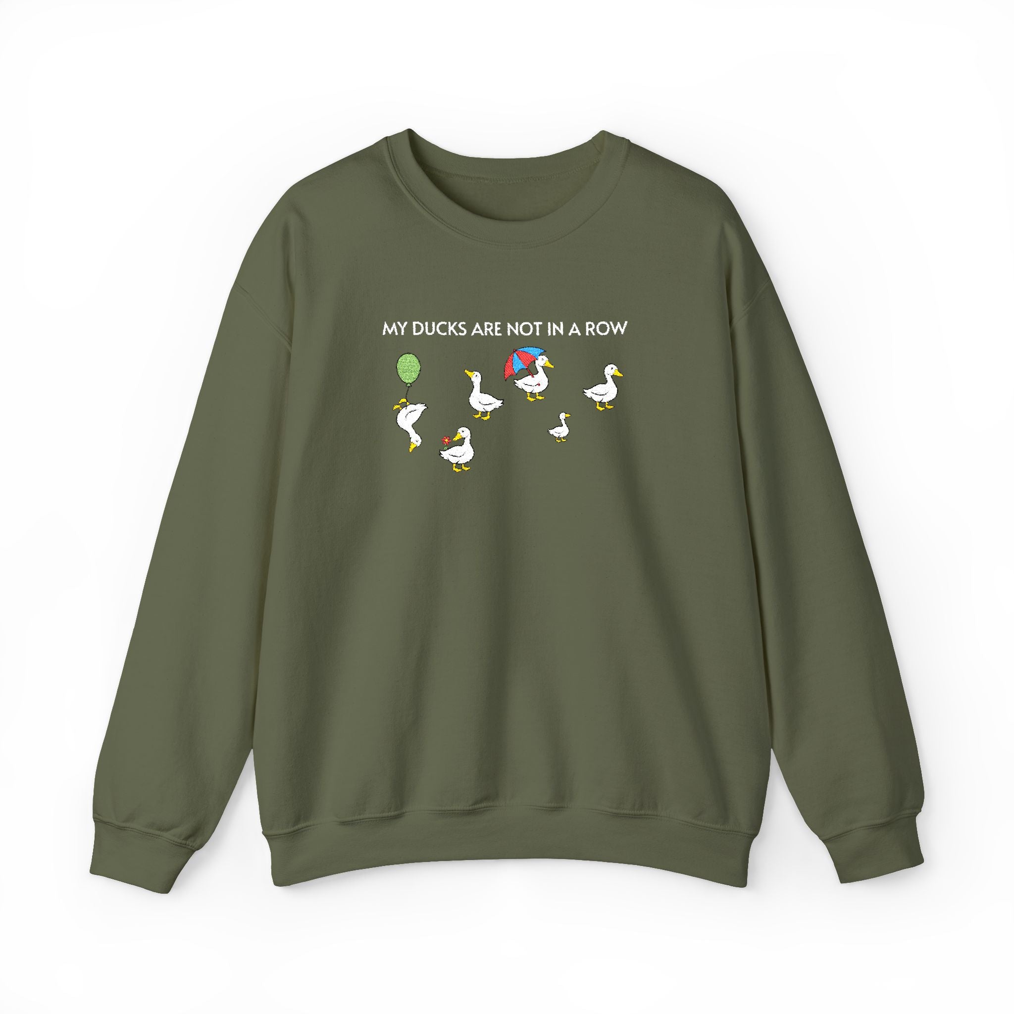 Ducks In A Row Crewneck Sweatshirt- Unisex