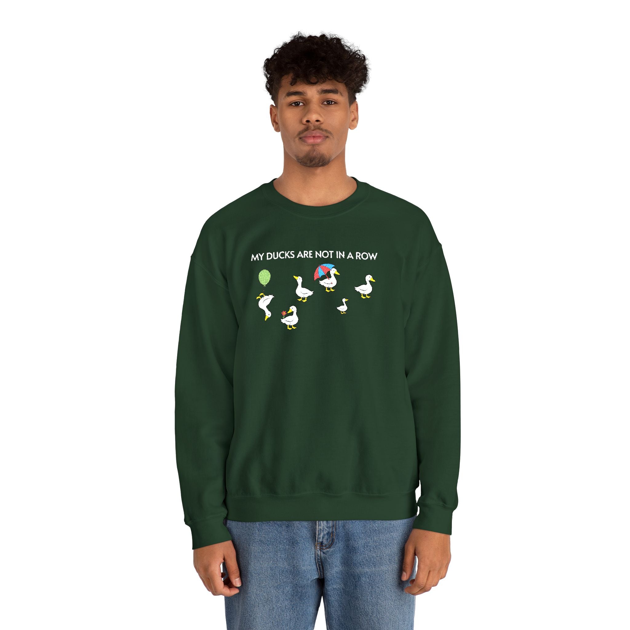 Ducks In A Row Crewneck Sweatshirt- Unisex