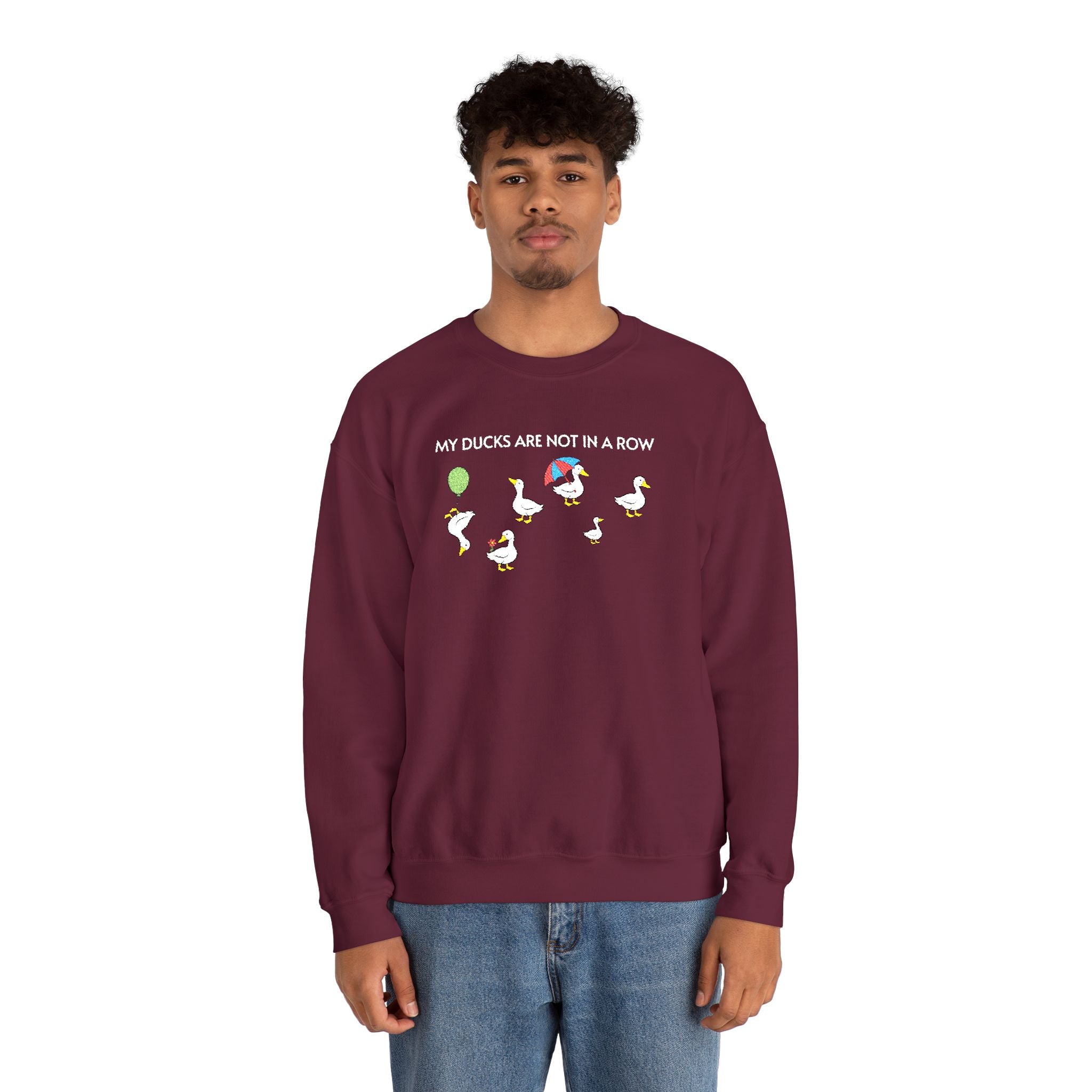 Ducks In A Row Crewneck Sweatshirt- Unisex