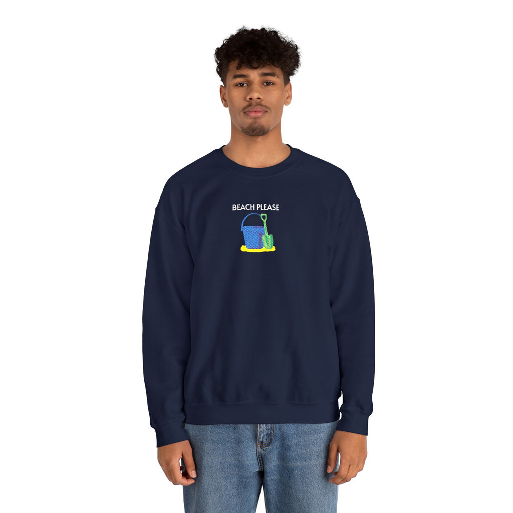 Beach Please Crewneck Sweatshirt- Unisex