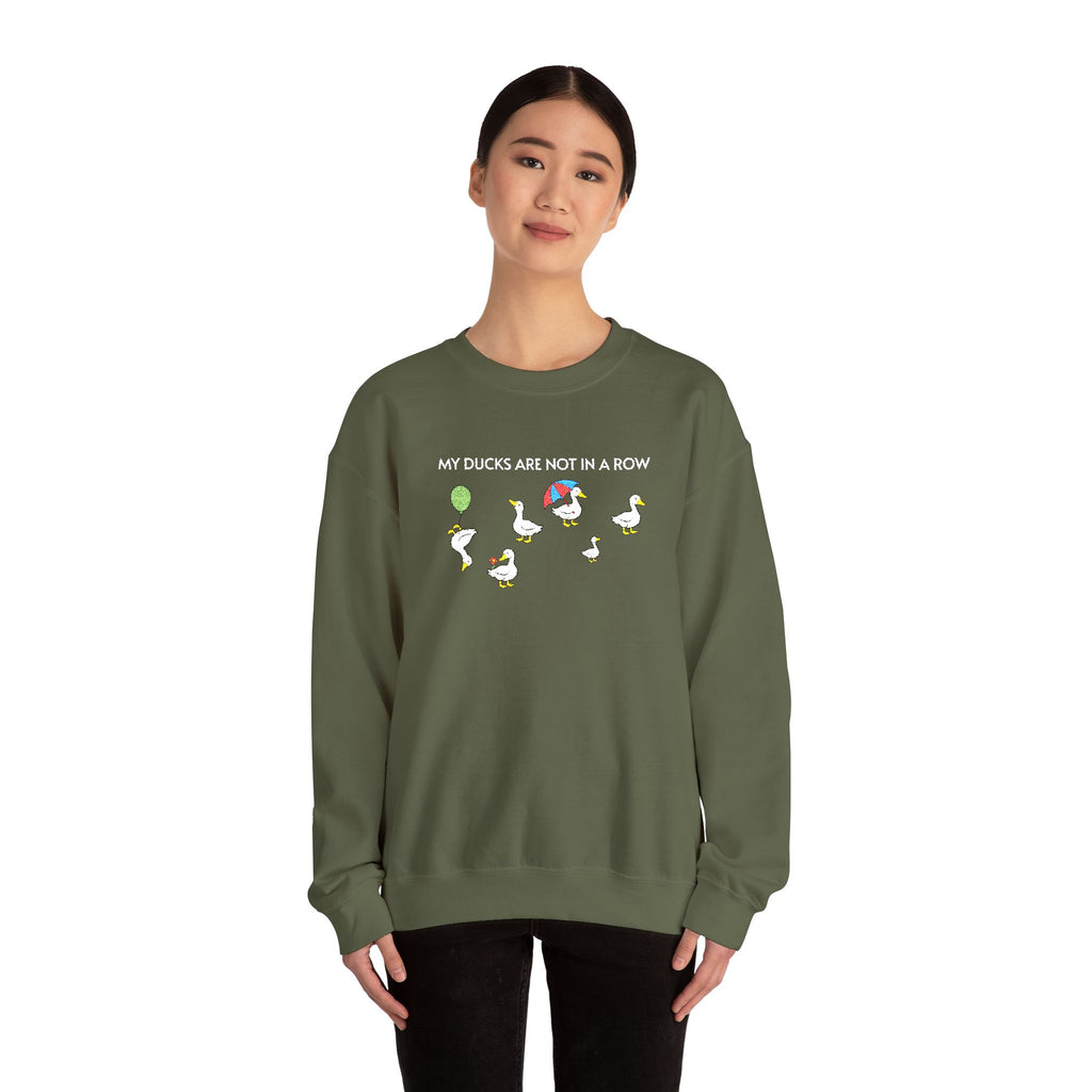 Ducks In A Row Crewneck Sweatshirt- Unisex