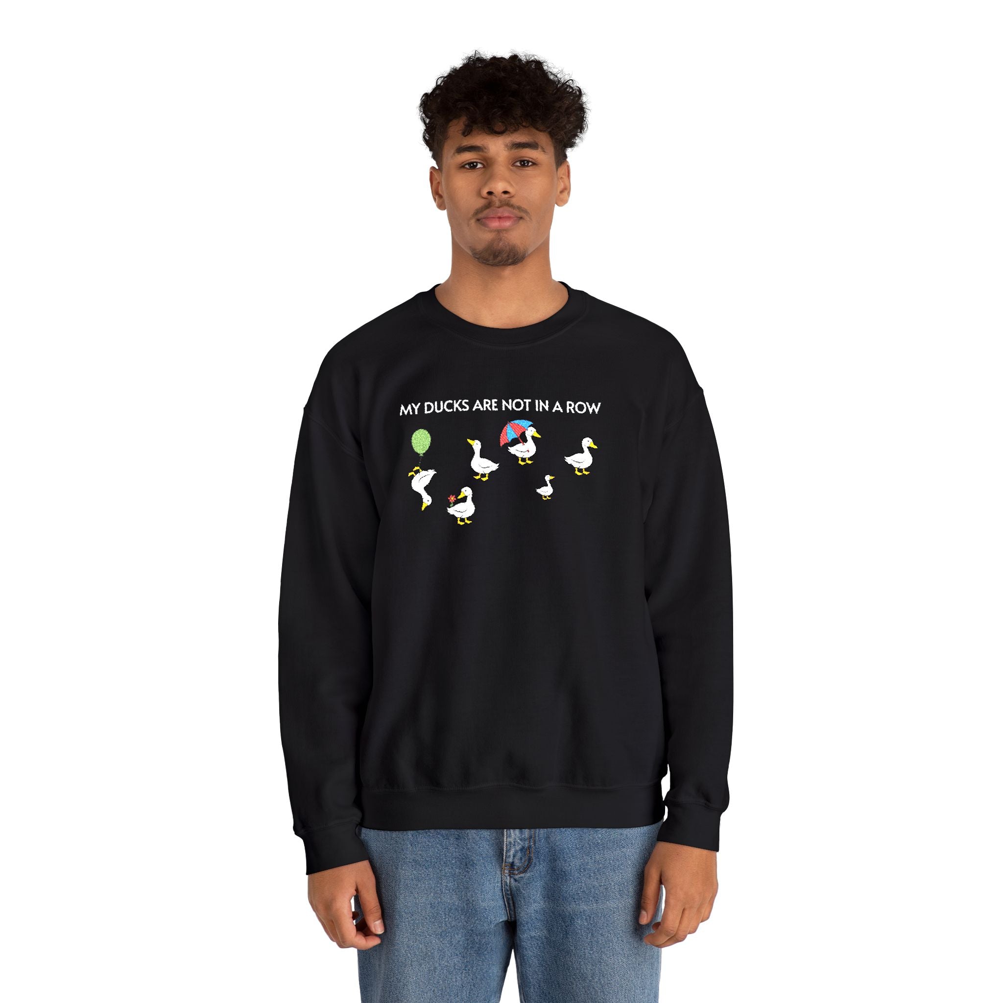 Ducks In A Row Crewneck Sweatshirt- Unisex