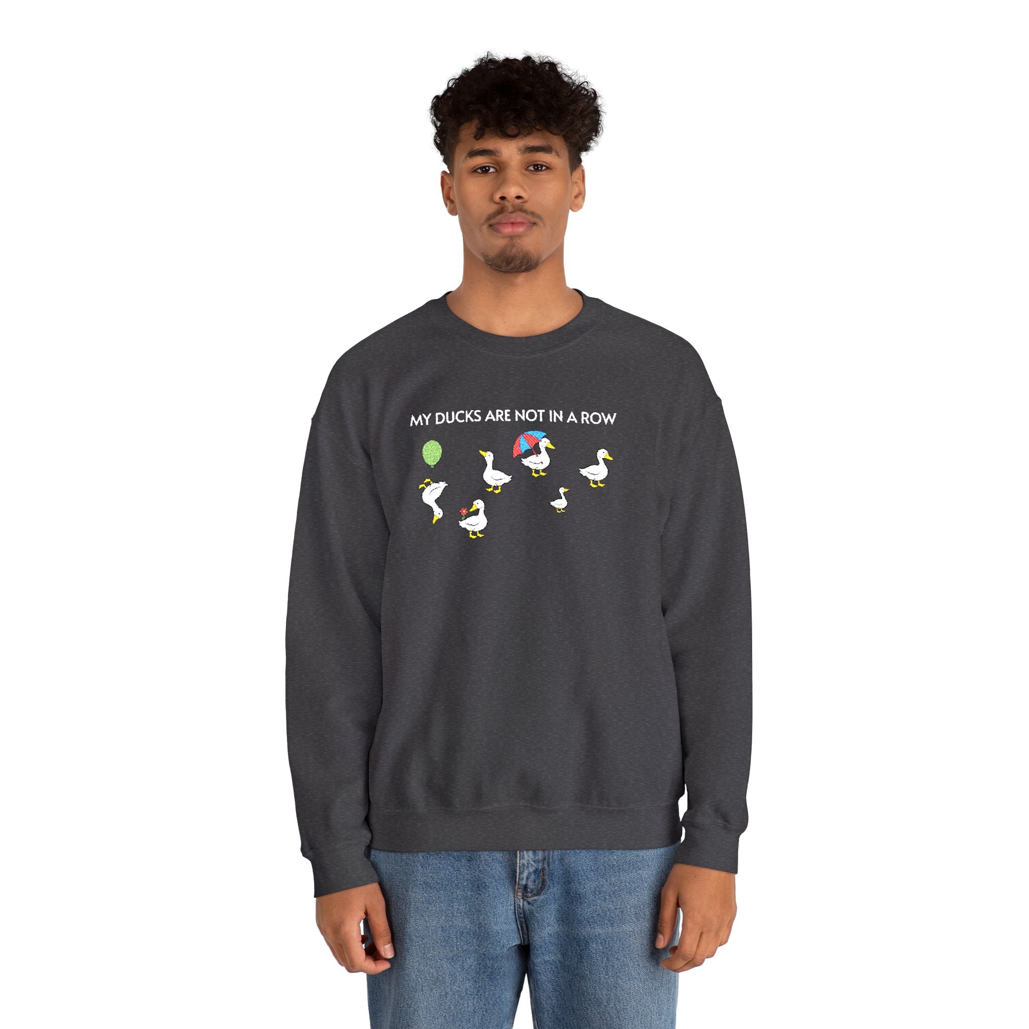 Ducks In A Row Crewneck Sweatshirt- Unisex