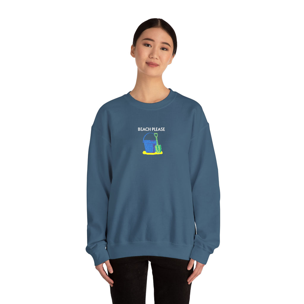 Beach Please Crewneck Sweatshirt- Unisex