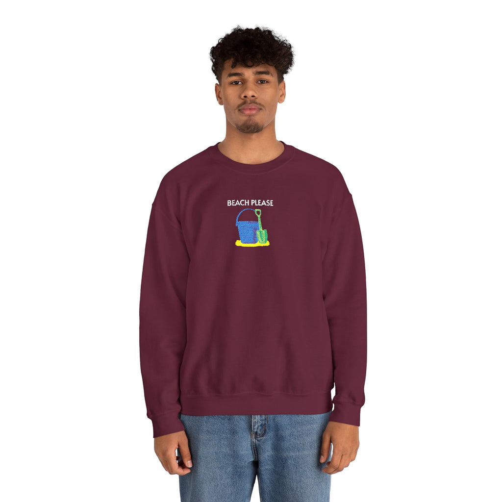 Beach Please Crewneck Sweatshirt- Unisex